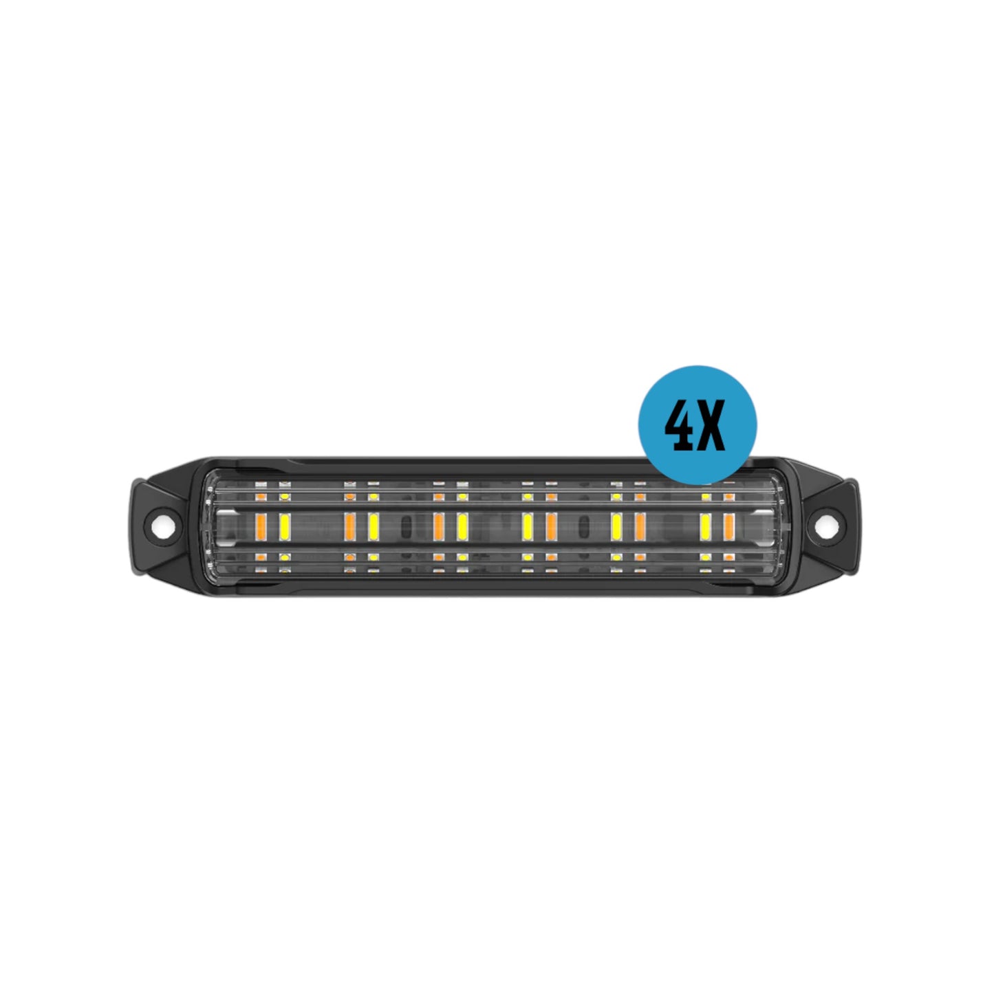 StrobeLink™ Kit Amber/Blue, (6) Strobes+(1) 12" Mini Bar