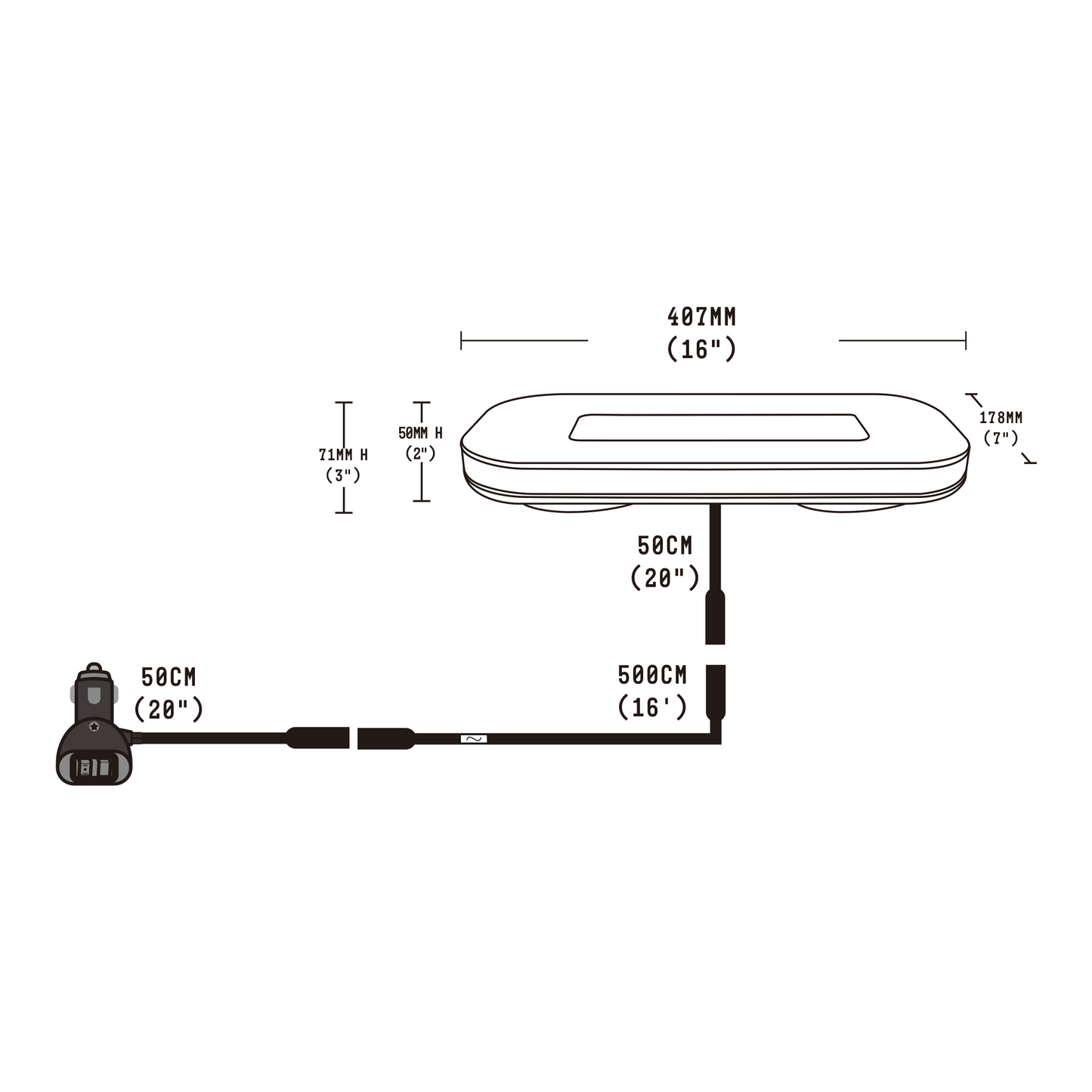 Work Bar Strobe 15 - Amber/White (All In One Package)