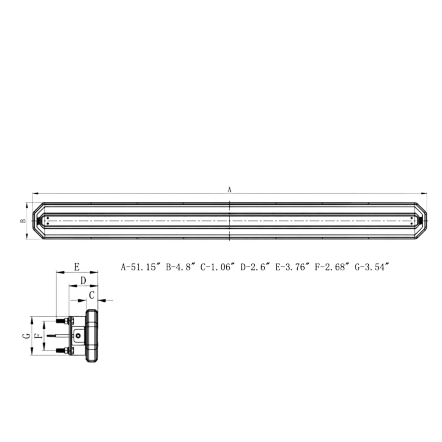 Work Bar Strobe 51 - Amber/White