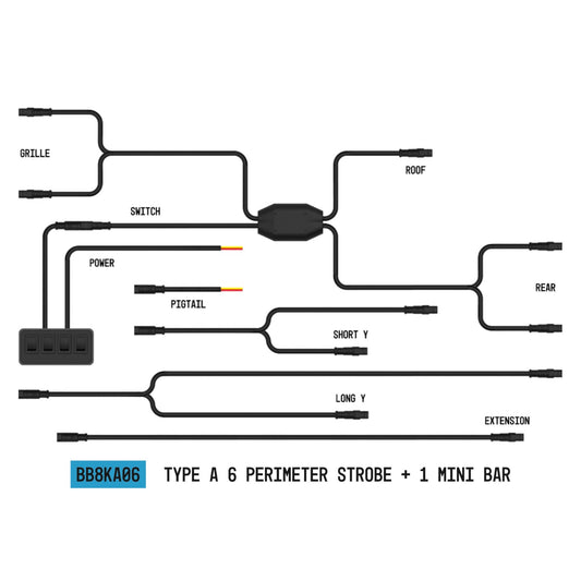 StrobeLink™ Harness Type A, 6 Lights + Mini Bar (1EA)